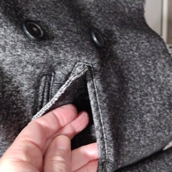 J. Crew gray heather cotton blend double breasted blazer/coat. Size 14 - Picture 5 of 12